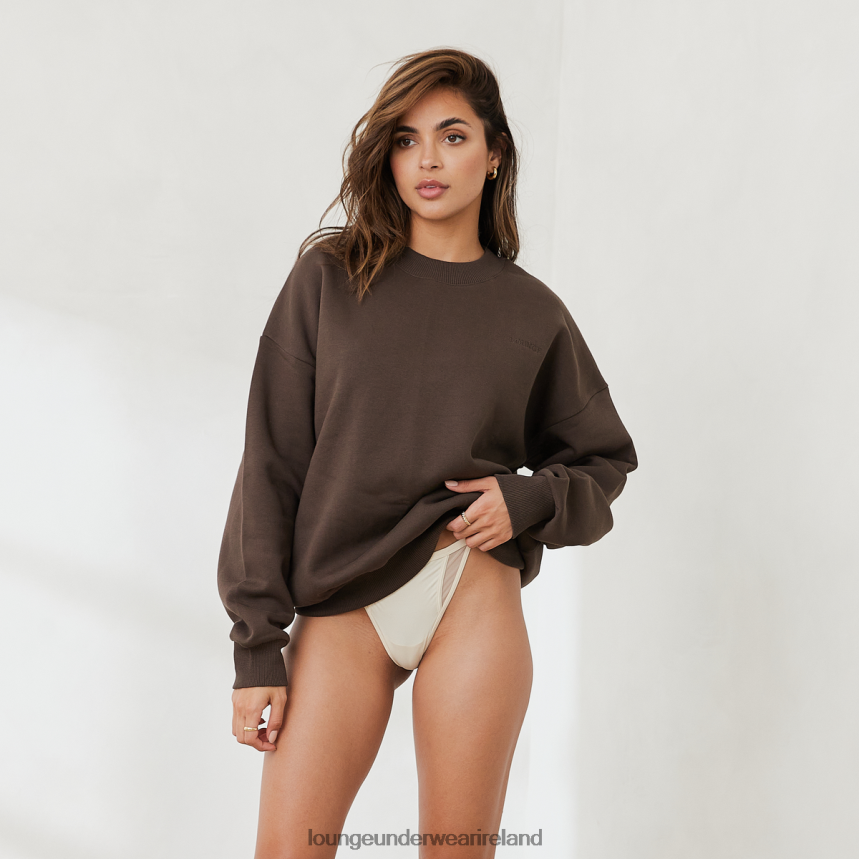 Lounge Apparel Women Essential Crew Neck Sweater F2H42Z882 Espresso