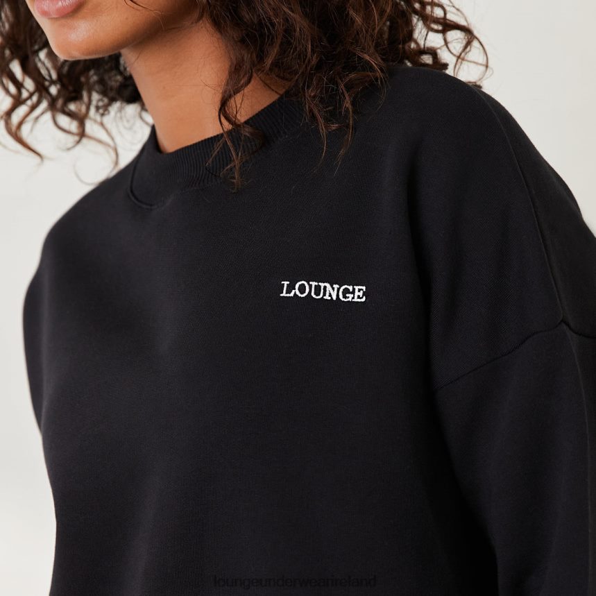 Lounge Apparel Women Essential Crew Neck Sweater F2H42Z886 Black