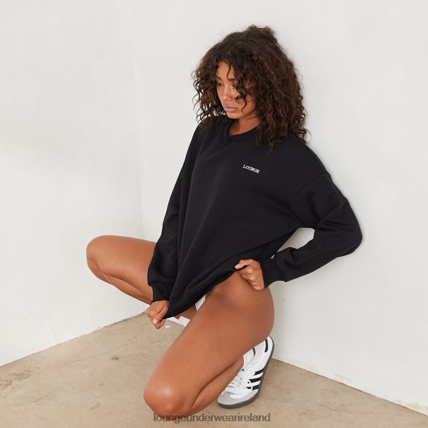 Lounge Apparel Women Essential Crew Neck Sweater F2H42Z886 Black