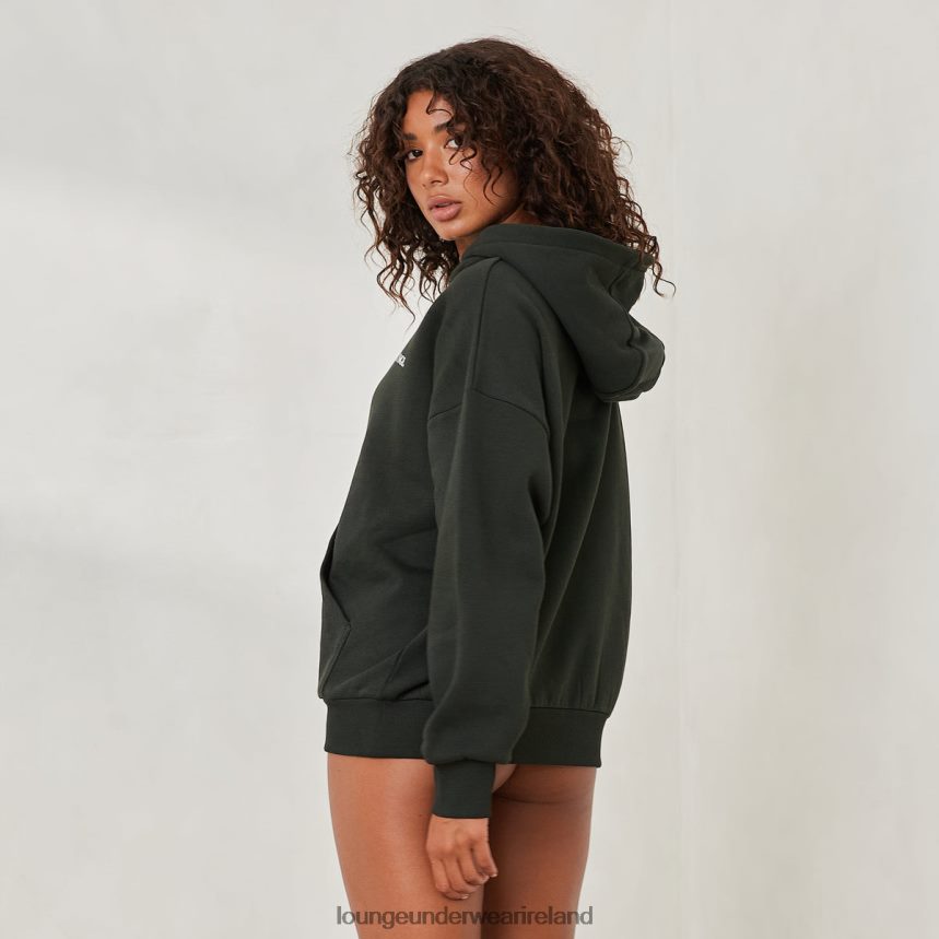 Lounge Apparel Women Essential Oversized Hoodie F2H42Z881 Pine Green