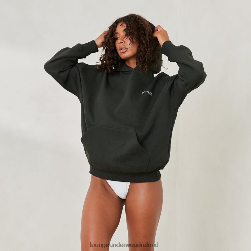 Lounge Apparel Women Essential Oversized Hoodie F2H42Z881 Pine Green
