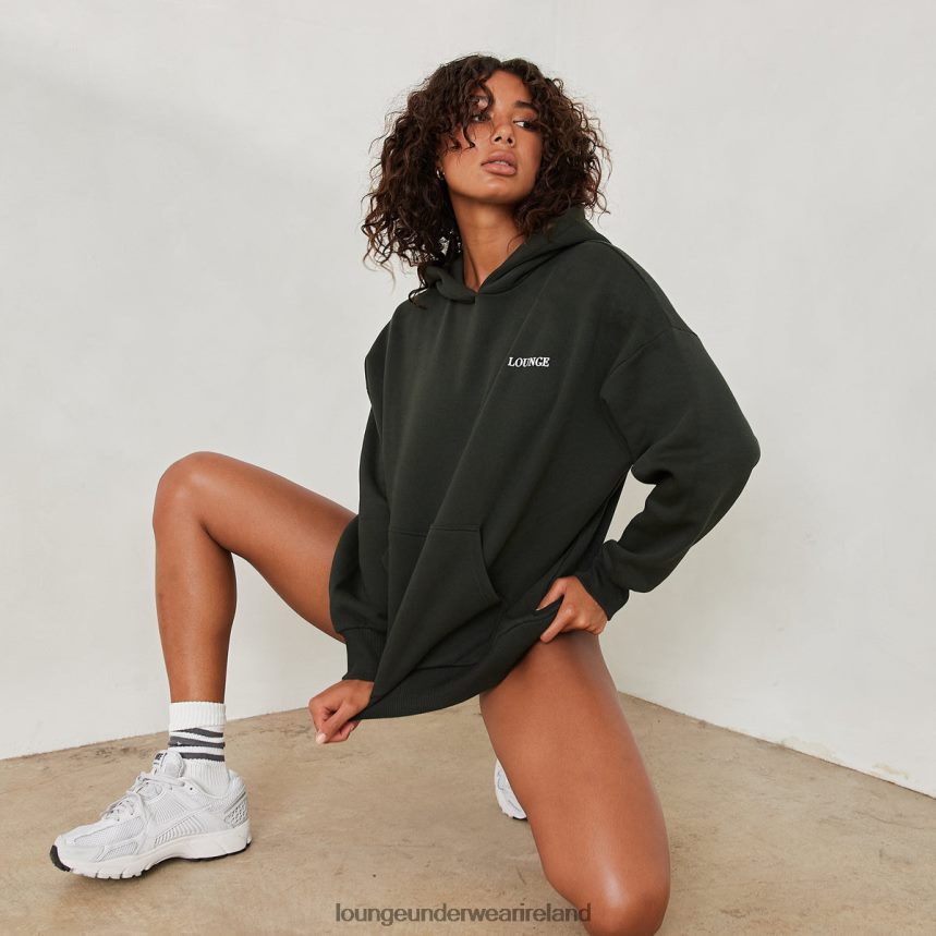 Lounge Apparel Women Essential Oversized Hoodie F2H42Z881 Pine Green
