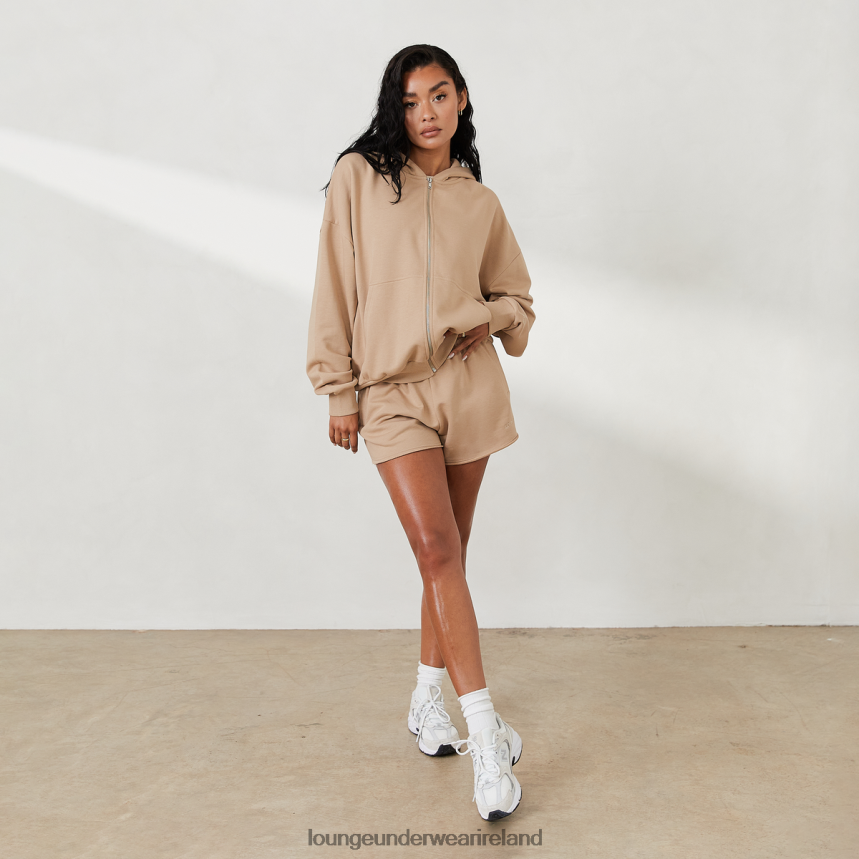 Lounge Apparel Women Oversized Zip up Hoodie X Jess Hunt F2H42Z811 Caramel
