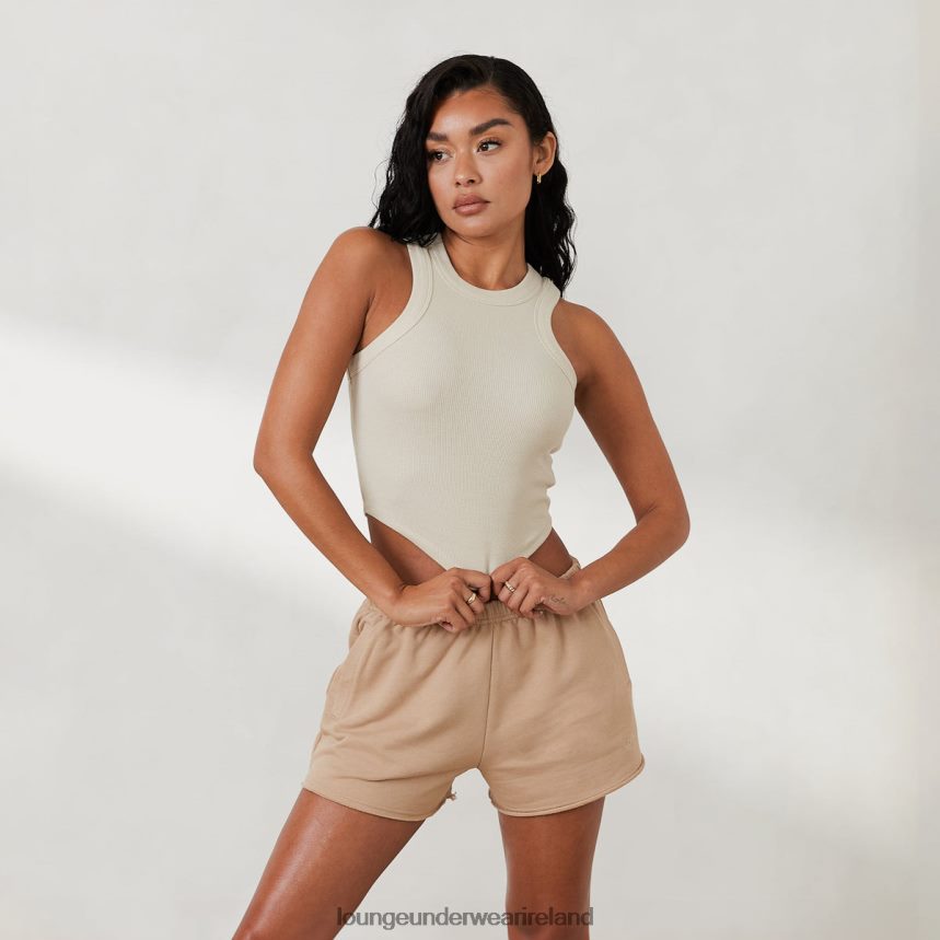 Lounge Apparel Women Ribbed Racer Back Top X Jess Hunt F2H42Z796 Bone