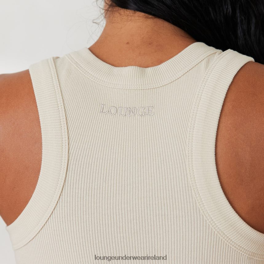 Lounge Apparel Women Ribbed Racer Back Top X Jess Hunt F2H42Z796 Bone