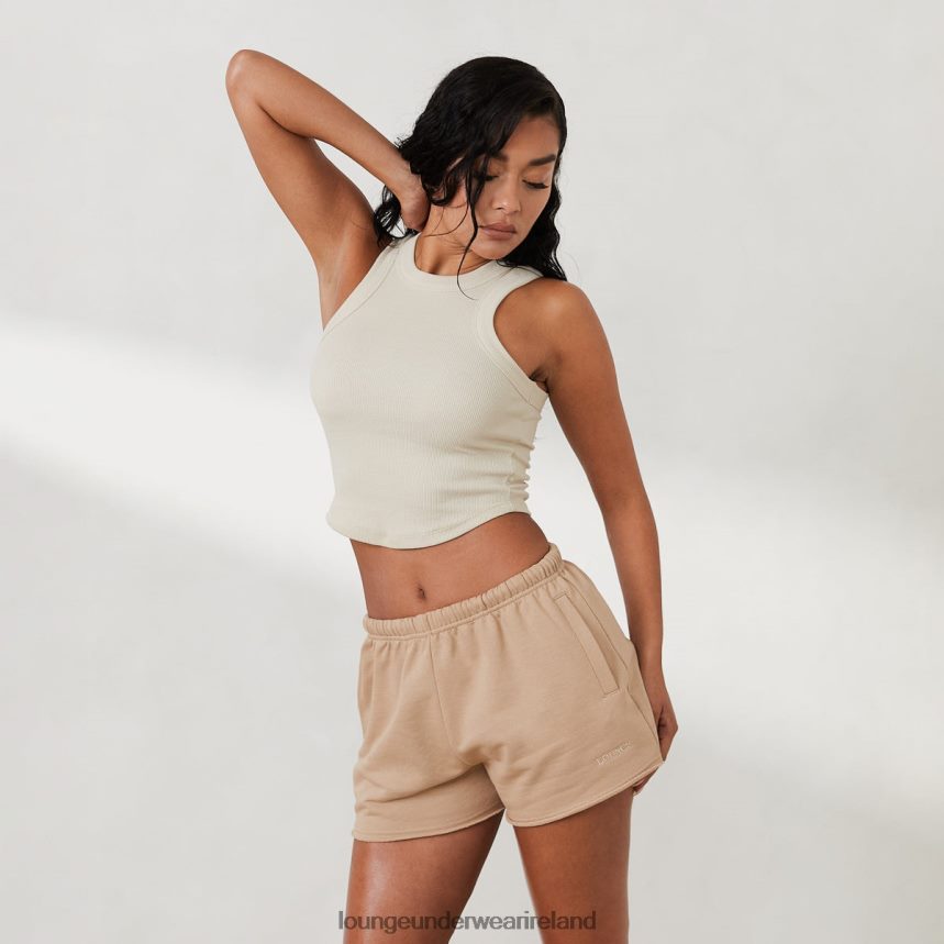 Lounge Apparel Women Ribbed Racer Back Top X Jess Hunt F2H42Z796 Bone