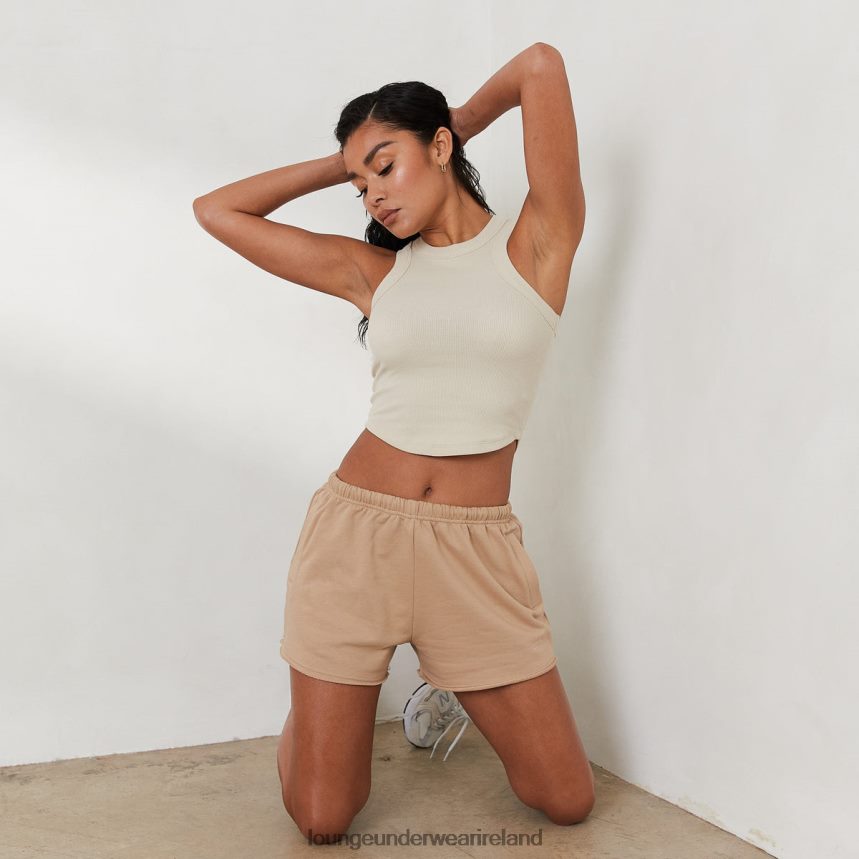 Lounge Apparel Women Ribbed Racer Back Top X Jess Hunt F2H42Z796 Bone