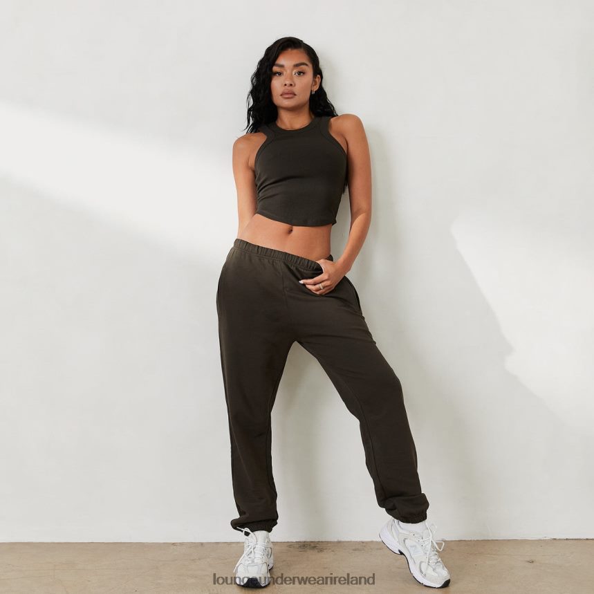 Lounge Apparel Women Ribbed Racer Back Top X Jess Hunt F2H42Z803 Washed Black