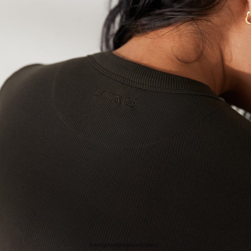 Lounge Apparel Women Ribbed T-Shirt Bodysuit X Jess Hunt F2H42Z801 Washed Black