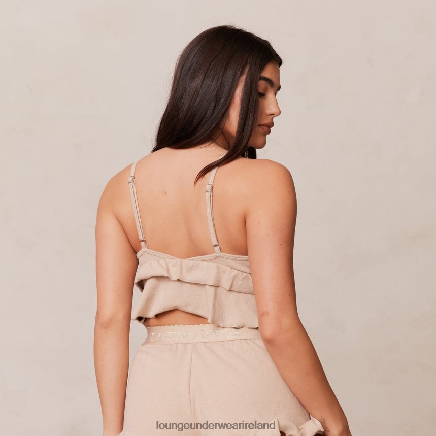 Lounge Apparel Women Frill Pajama Cami Top F2H42Z916 Mink