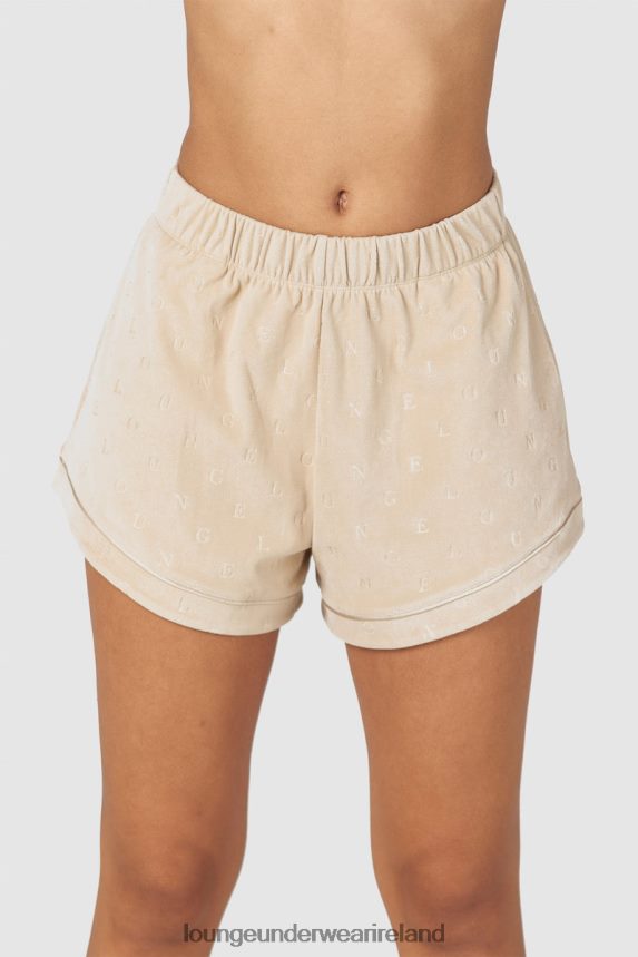 Lounge Apparel Women Luxury Embossed Pajama Shorts F2H42Z952 Mink