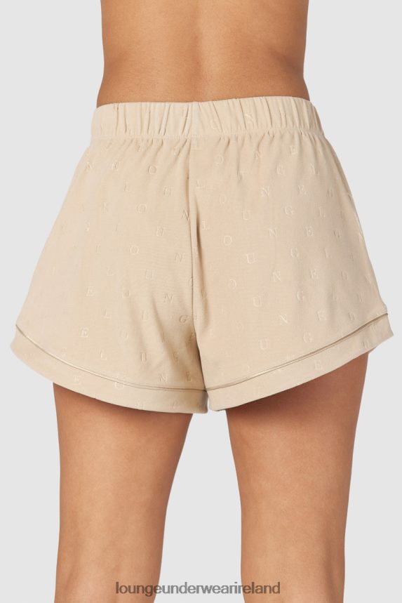 Lounge Apparel Women Luxury Embossed Pajama Shorts F2H42Z952 Mink