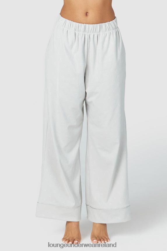 Lounge Apparel Women Luxury Embossed Pajama Trousers F2H42Z958 Frost