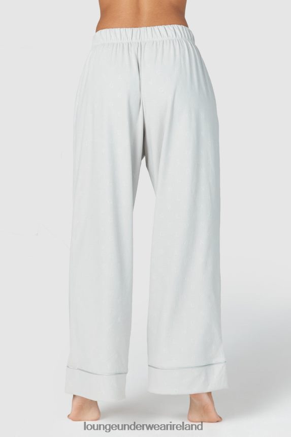 Lounge Apparel Women Luxury Embossed Pajama Trousers F2H42Z958 Frost