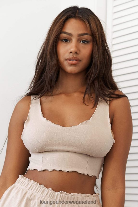 Lounge Apparel Women Ruffle Pajama Cami Top F2H42Z919 Mink