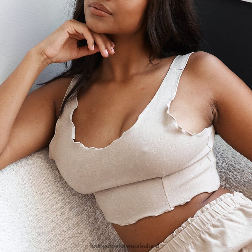 Lounge Apparel Women Ruffle Pajama Cami Top F2H42Z919 Mink