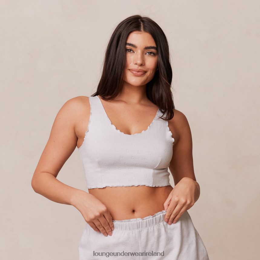 Lounge Apparel Women Ruffle Pajama Cami Top F2H42Z922 Frost