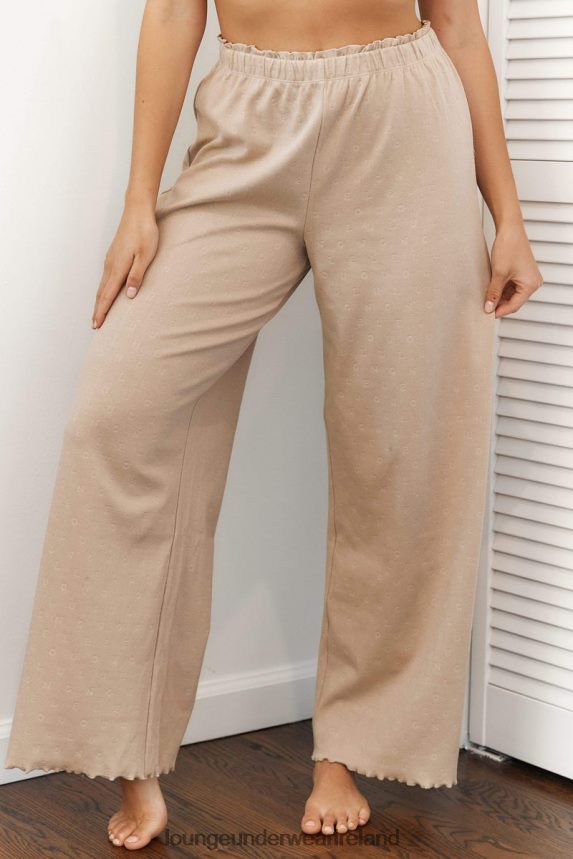 Lounge Apparel Women Ruffle Pajama Trousers F2H42Z942 Mink