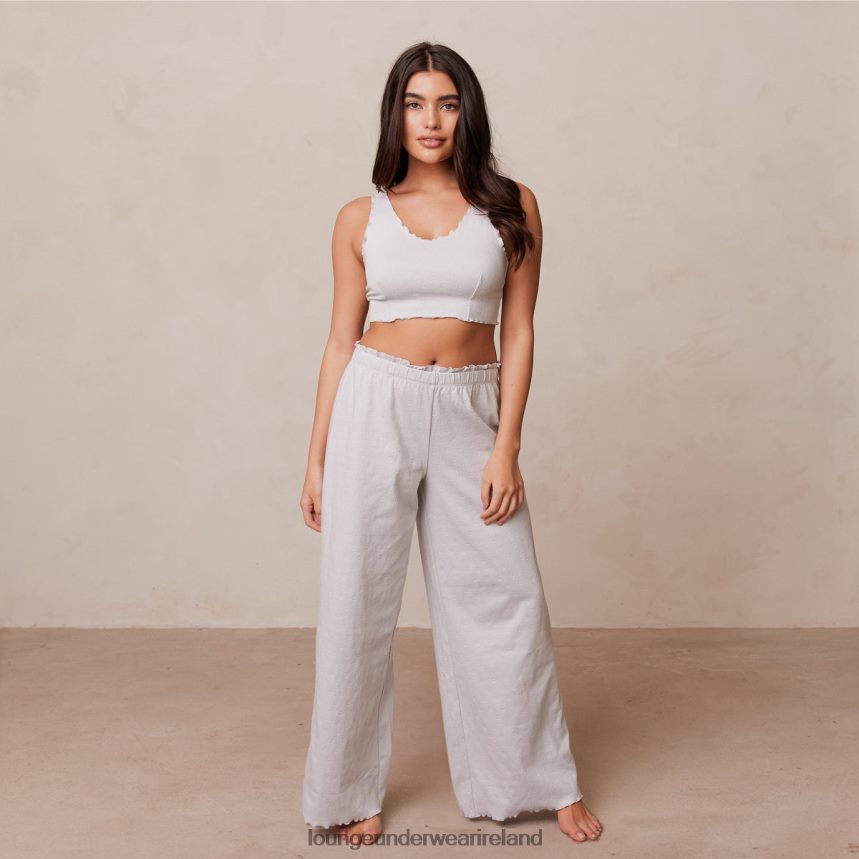 Lounge Apparel Women Ruffle Pajama Trousers F2H42Z943 Frost