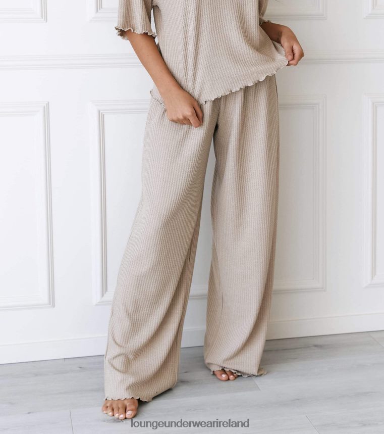 Lounge Apparel Women Soft Waffle Pajama Trousers F2H42Z962 Mink