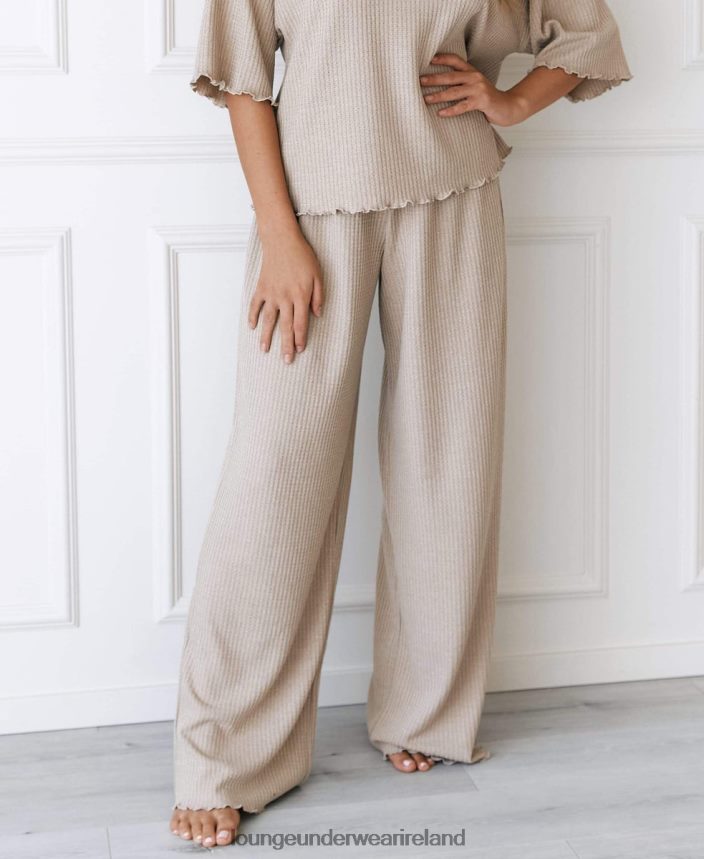 Lounge Apparel Women Soft Waffle Pajama Trousers F2H42Z962 Mink