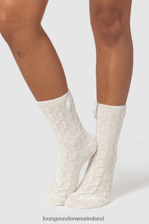Lounge Apparel Women Chenille Knitted Socks F2H42Z950 Pearl