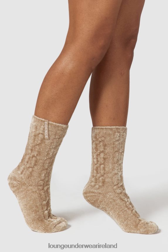 Lounge Apparel Women Chenille Knitted Socks F2H42Z954 Mink