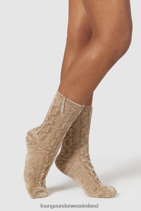 Lounge Apparel Women Chenille Knitted Socks F2H42Z954 Mink
