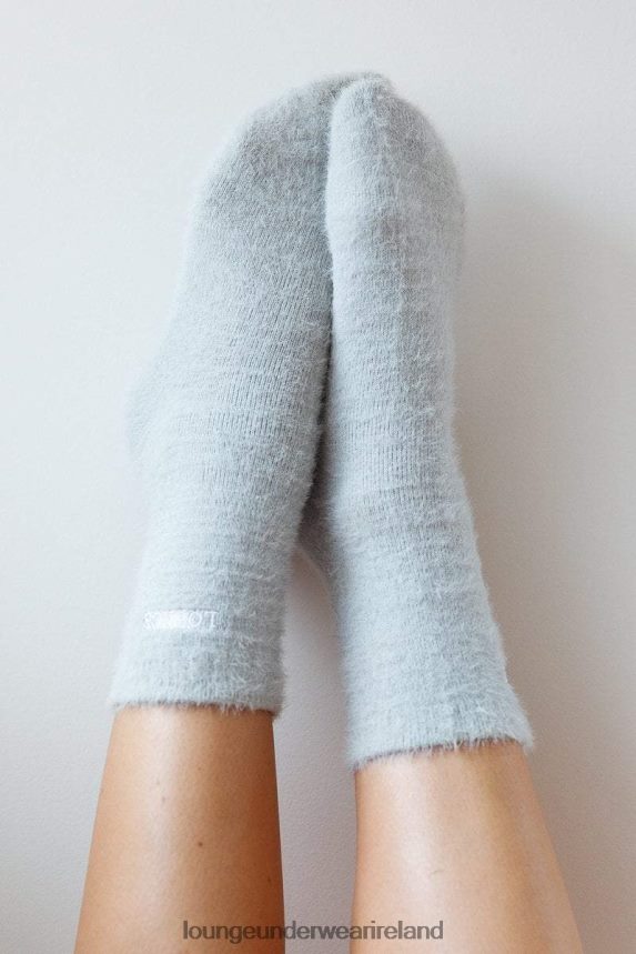 Lounge Apparel Women Embroidered Toastie Socks F2H42Z931 Silver