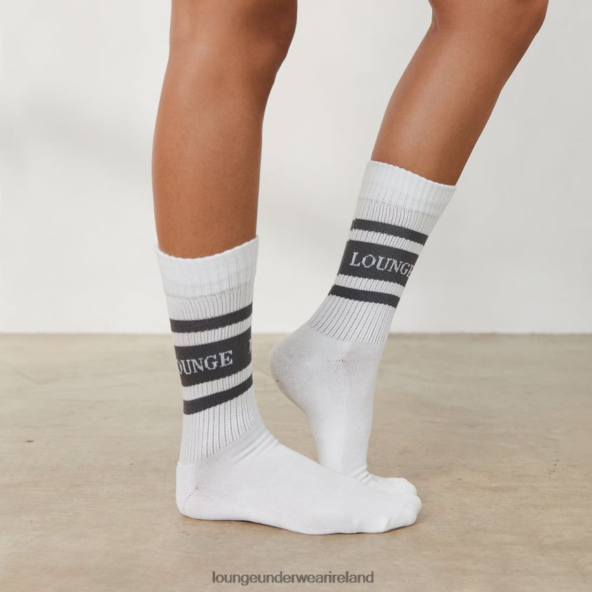 Lounge Apparel Women Essential Socks (Two Pack) F2H42Z944 Charcoal