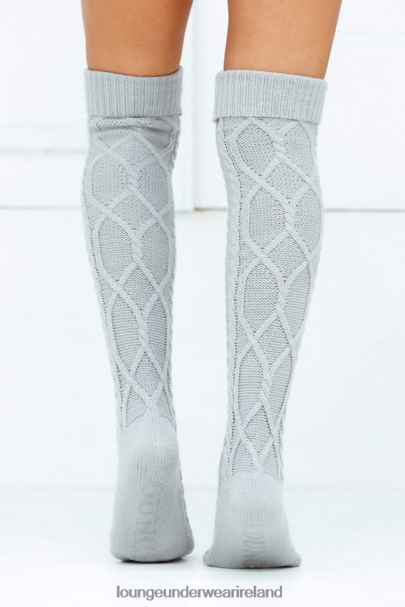 Lounge Apparel Women Knee-High Cosy Knitted Socks F2H42Z915 Grey