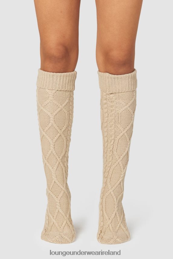 Lounge Apparel Women Knee-High Cosy Knitted Socks F2H42Z940 Mink