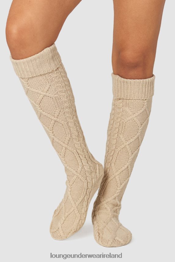 Lounge Apparel Women Knee-High Cosy Knitted Socks F2H42Z940 Mink