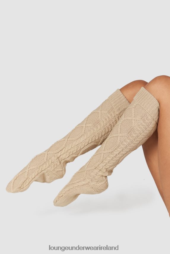 Lounge Apparel Women Knee-High Cosy Knitted Socks F2H42Z940 Mink