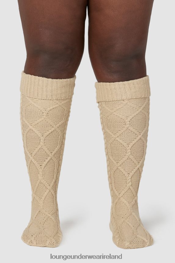 Lounge Apparel Women Knee-High Cosy Knitted Socks F2H42Z940 Mink