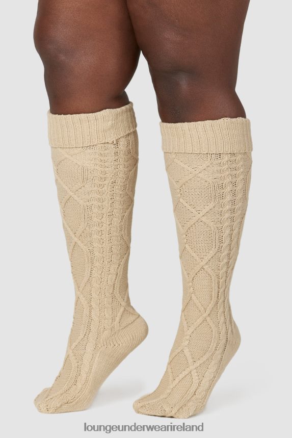 Lounge Apparel Women Knee-High Cosy Knitted Socks F2H42Z940 Mink