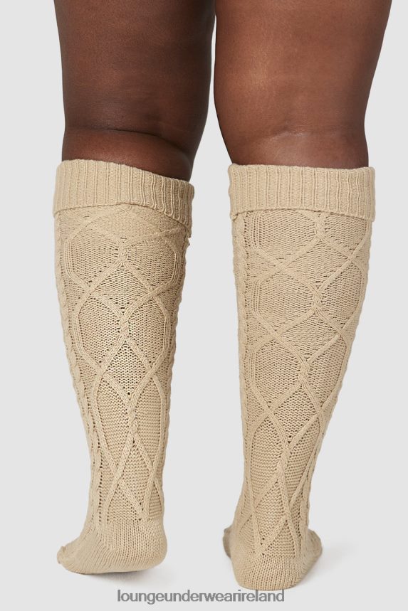 Lounge Apparel Women Knee-High Cosy Knitted Socks F2H42Z940 Mink