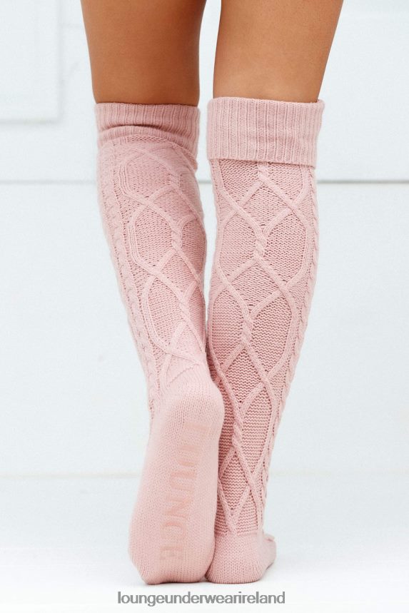 Lounge Apparel Women Knee-High Cosy Knitted Socks F2H42Z963 Pink