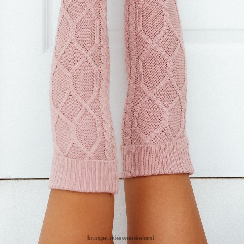 Lounge Apparel Women Knee-High Cosy Knitted Socks F2H42Z963 Pink