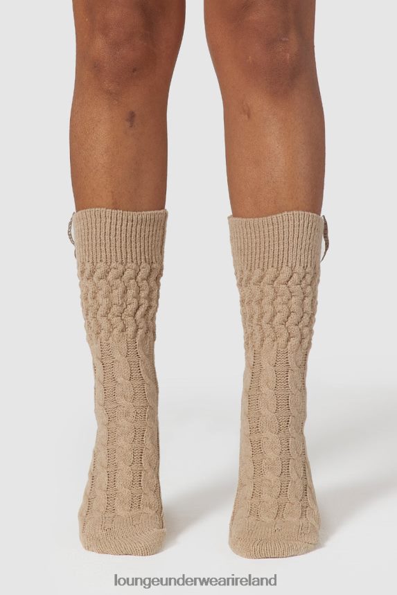 Lounge Apparel Women Snug Knitted Socks F2H42Z953 Mink