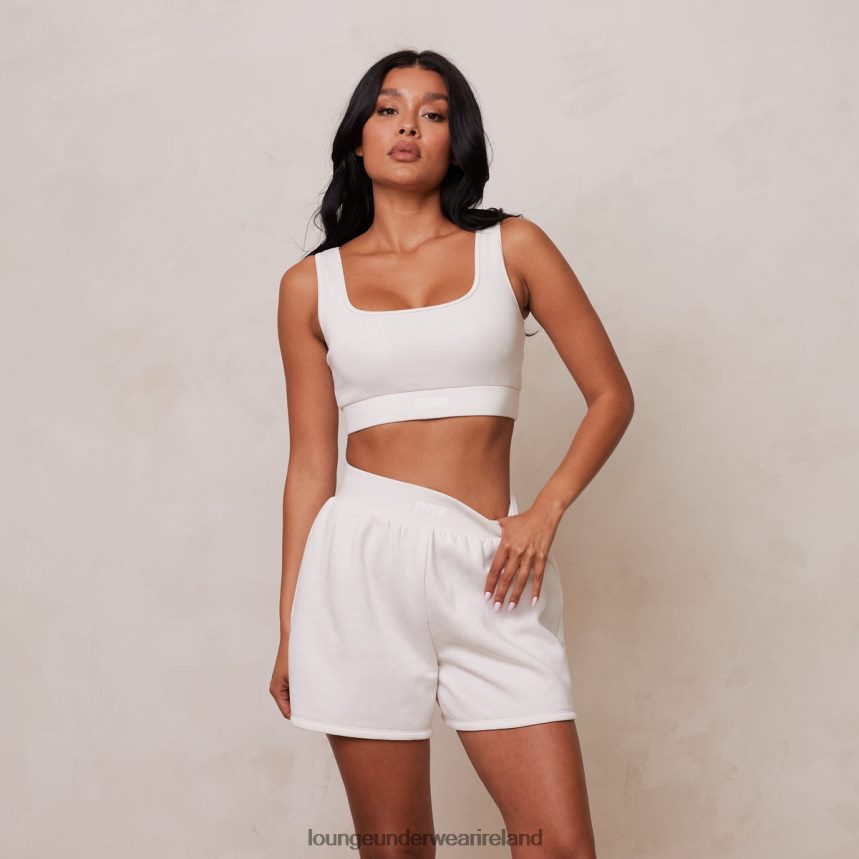 Lounge Apparel Women Essential Crop Top & Shorts Set F2H42Z859 Cream