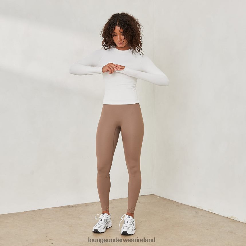 Lounge Apparel Women Essential Ribbed Long Sleeve Top F2H42Z840 Off White