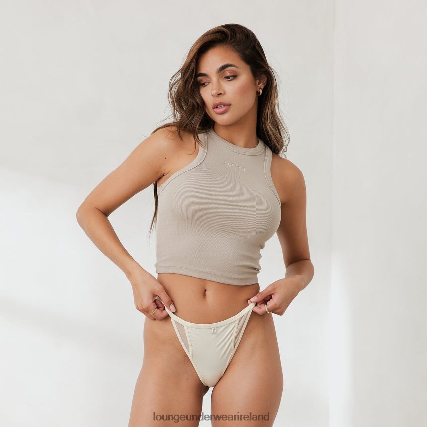 Lounge Apparel Women Essential Ribbed Racerback Top F2H42Z836 Oat