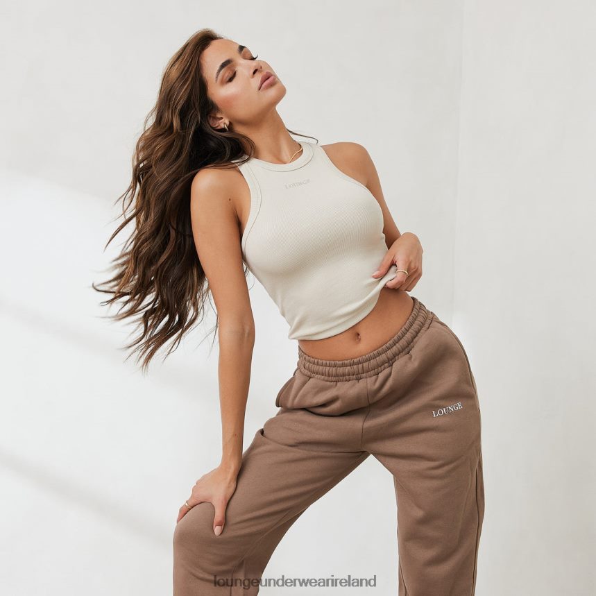 Lounge Apparel Women Essential Ribbed Racerback Top F2H42Z837 Cream