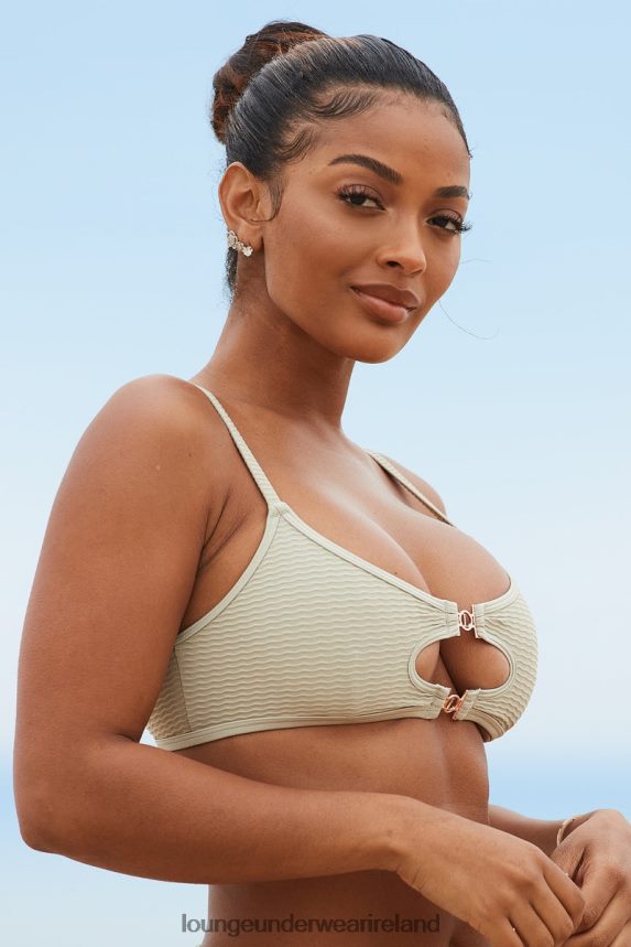 Lounge Swimwear Women Cali Textured Bikini Top F2H42Z986 Olive