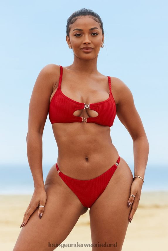 Lounge Swimwear Women Cali Textured Bikini Top F2H42Z988 Red