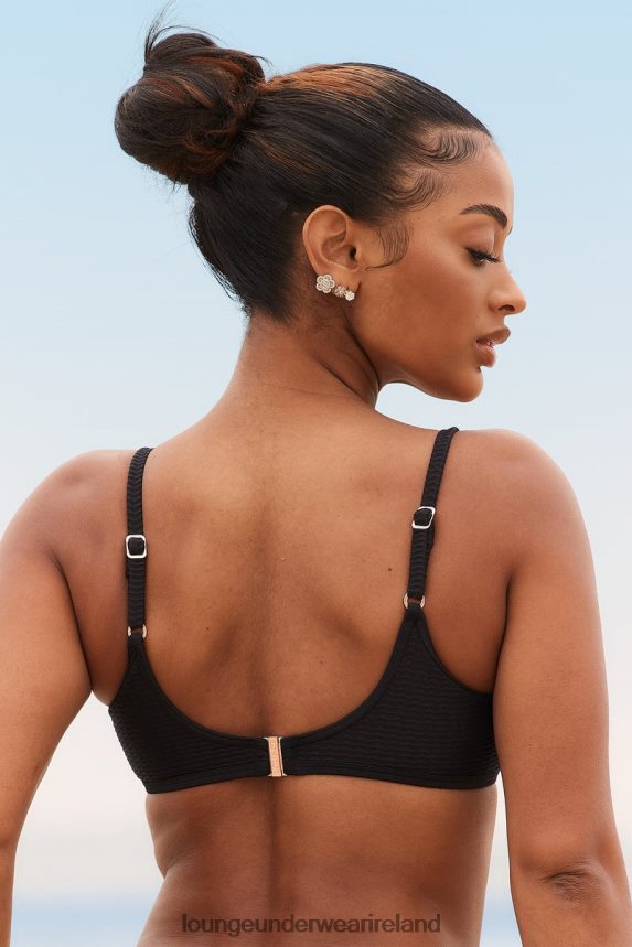 Lounge Swimwear Women Cali Textured Bikini Top F2H42Z990 Black