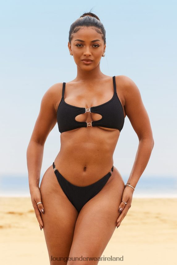 Lounge Swimwear Women Cali Textured Bikini Top F2H42Z990 Black