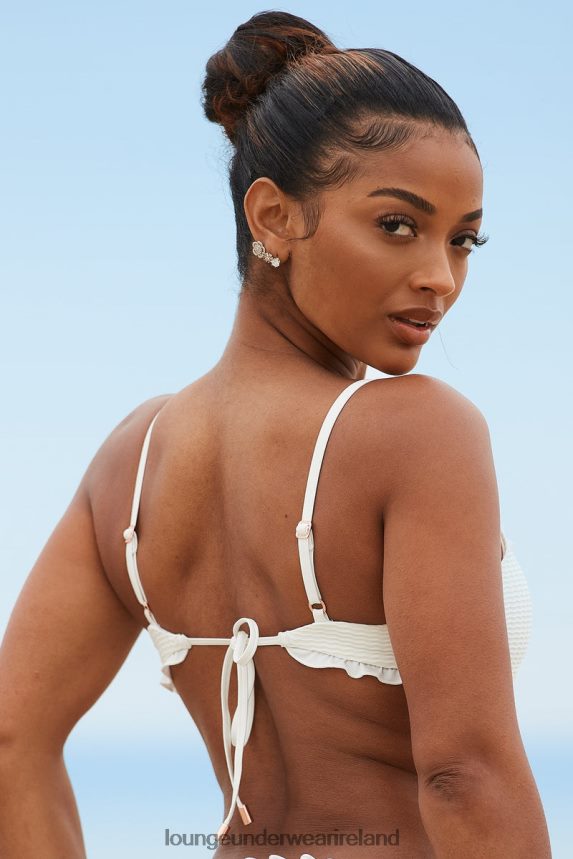 Lounge Swimwear Women Hawaii Textured Bikini Top F2H42Z992 Cream