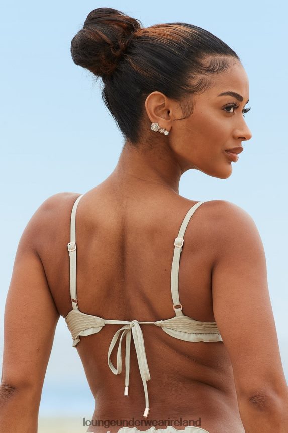 Lounge Swimwear Women Hawaii Textured Bikini Top F2H42Z994 Olive